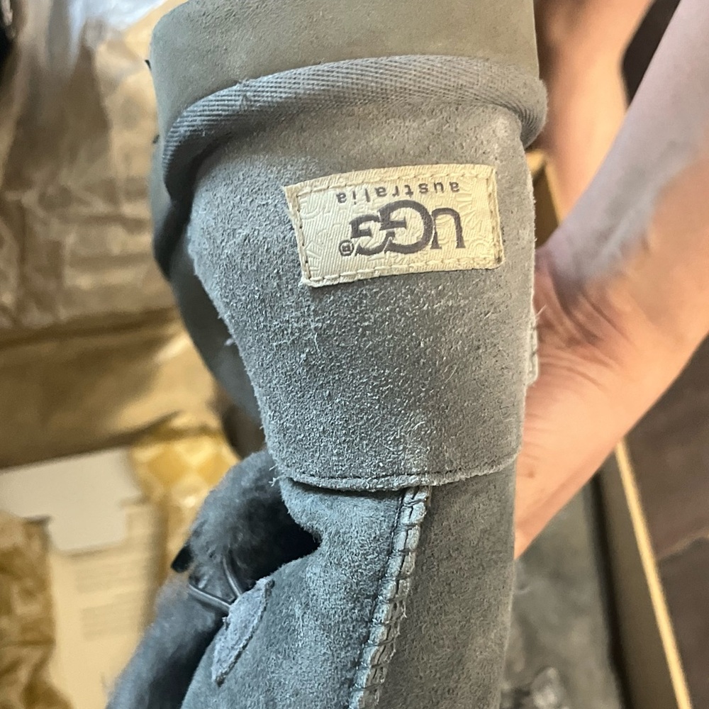 Grey Tall Uggs With Buttons. Size 8 - image 2